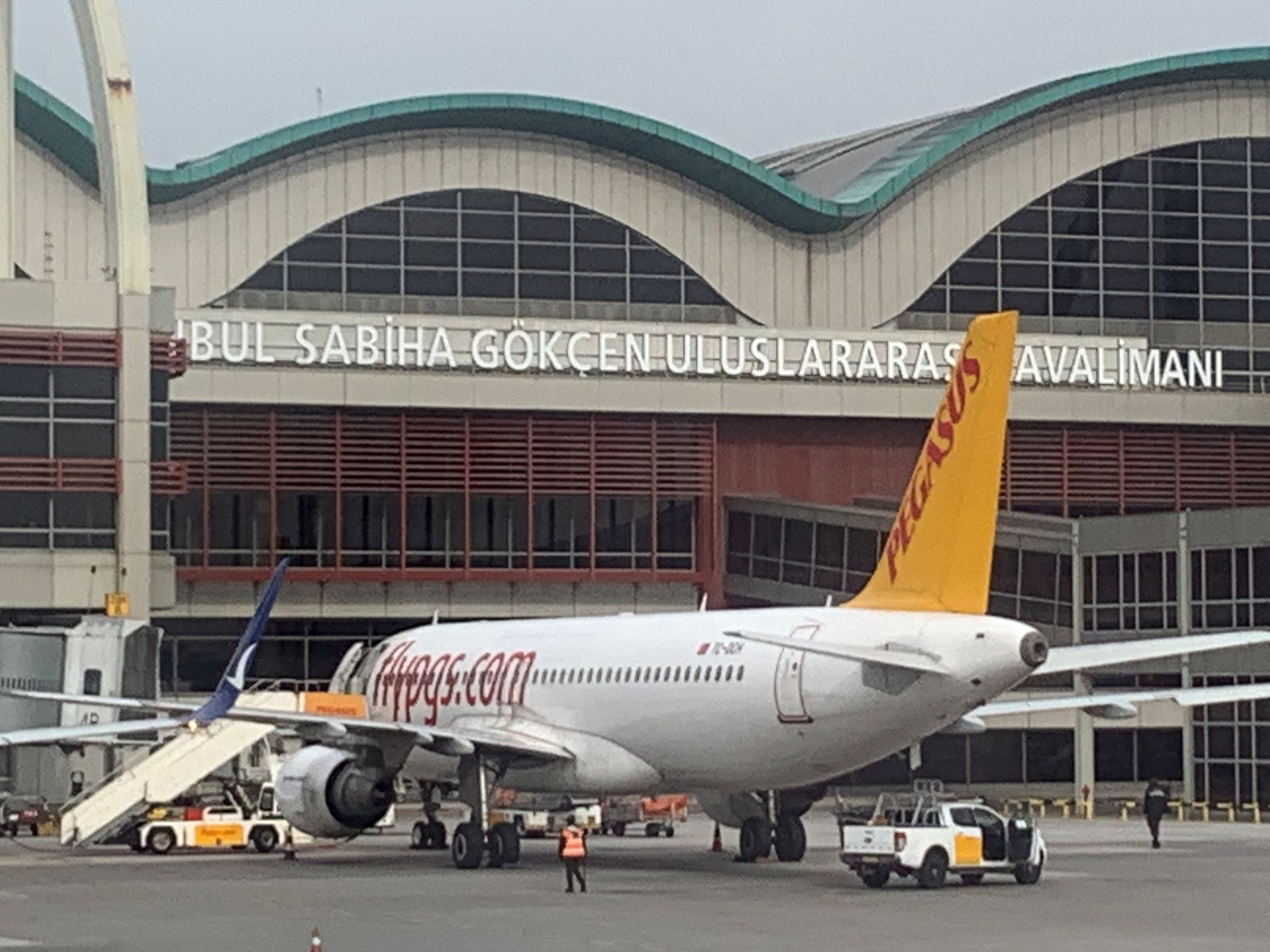 An airplane in Istanbul Sabiha Gökçen International Airport