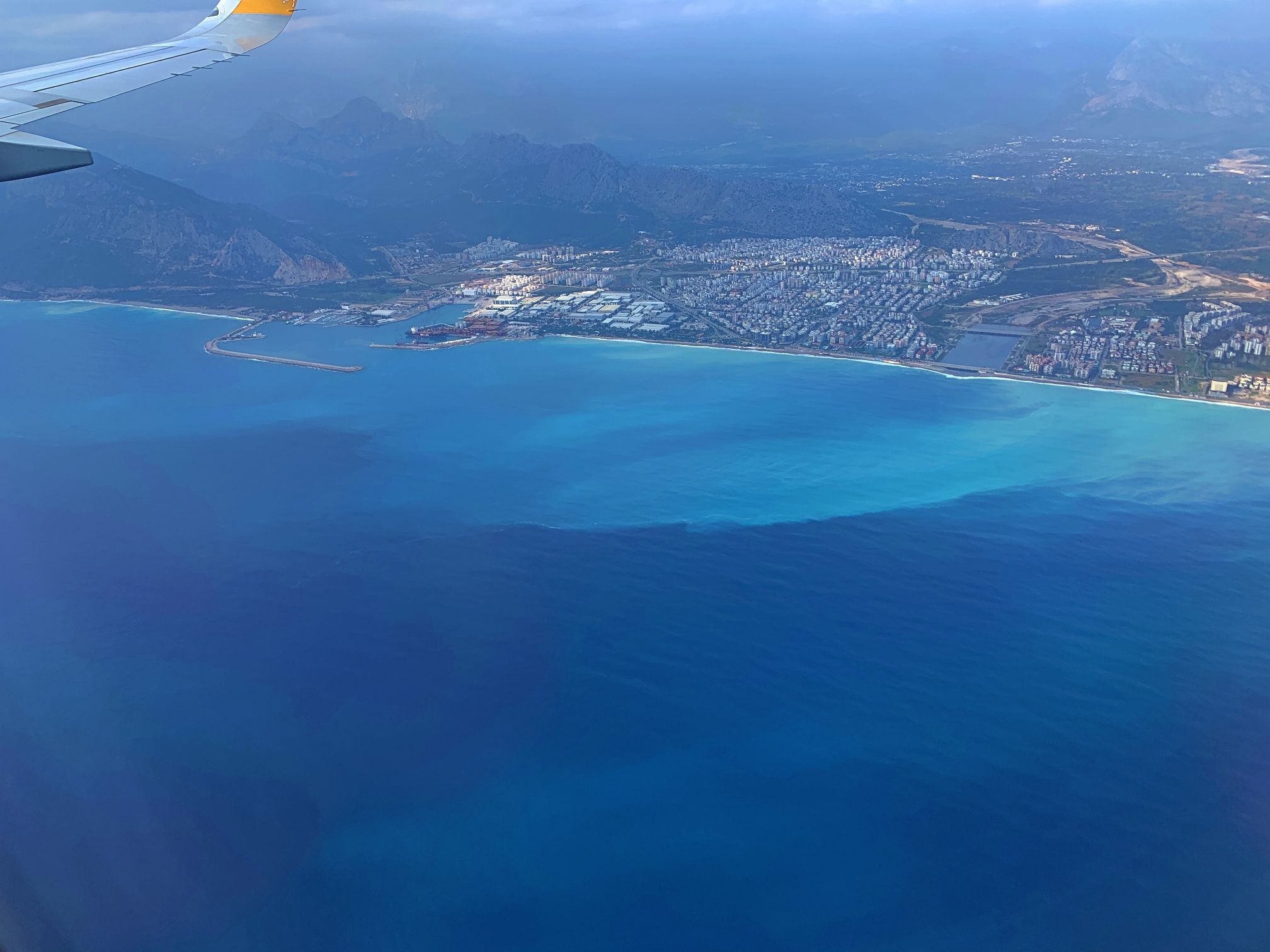 Another photo of Antalya's coastline as seen from the airplane